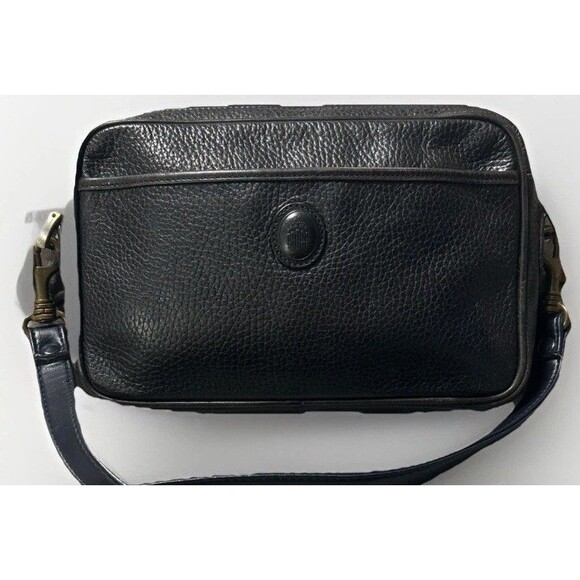 Vintage Mark Cross Black Pebbled Italian Leather Crossbody Bag - Picture 1 of 7